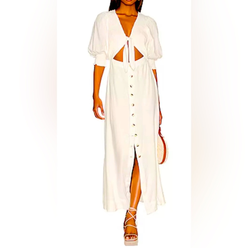 NWT Free People String Of Hearts Long White Maxi Dress Women’s Large